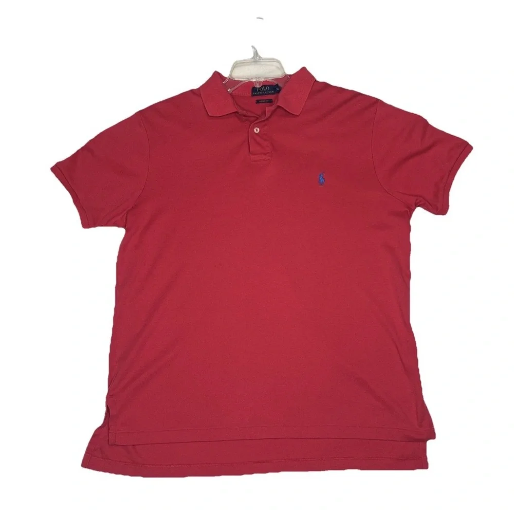 Ralph Lauren Polo Shirt Men XL Red Short Sleeve Classic Fit Cotton custom fit